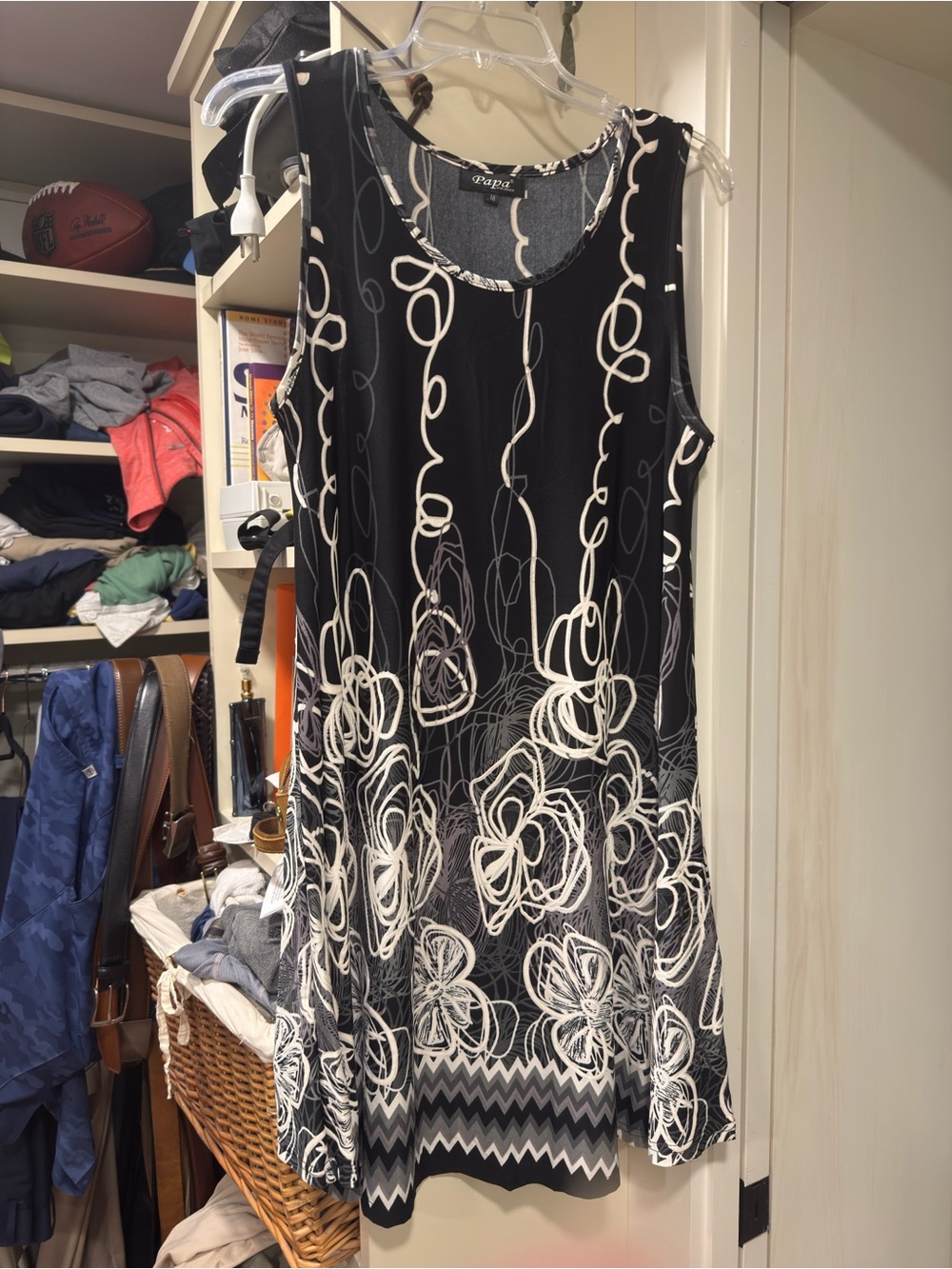 Papa Vancouver Black & White Floral Sleeveless Dress